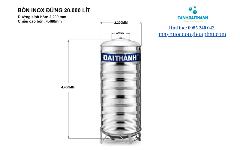 Bồn inox Đại Thành 20000 lít đứng 7 Bồn inox Đại Thành 20000 lít đứng