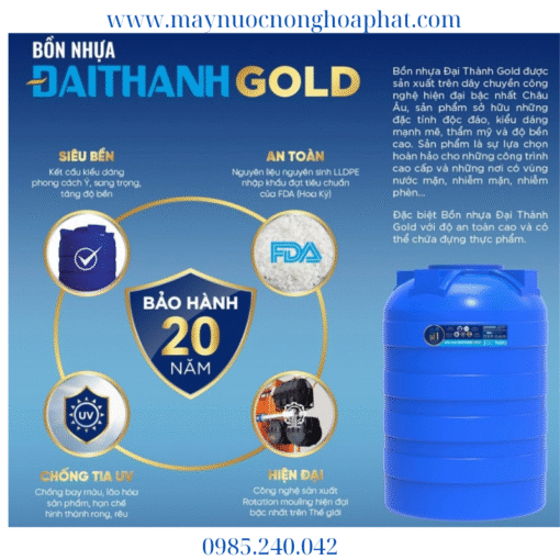 bồn nước nhựa đại thành gold 2000l đứng