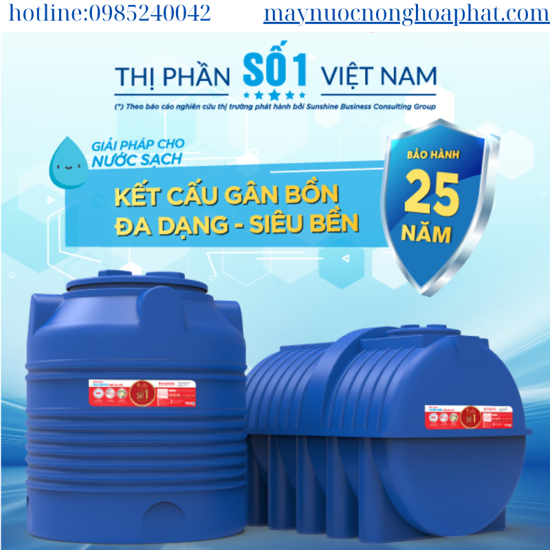 Bồn nhựa Đại Thành thế hệ mới 1000L Đứng 4 bồn nhựa đại thành thế hệ mới