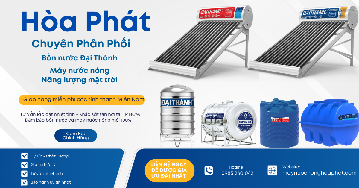 5 Bước Chọn Máy nước nóng năng lượng bình minh 130lít 6 bồn nước inox đại thành