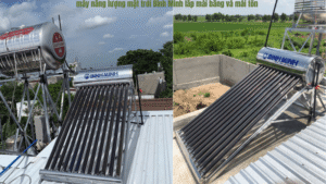 Máy nước nóng năng lượng mặt trời Bình Minh 130lit hoàn thiện